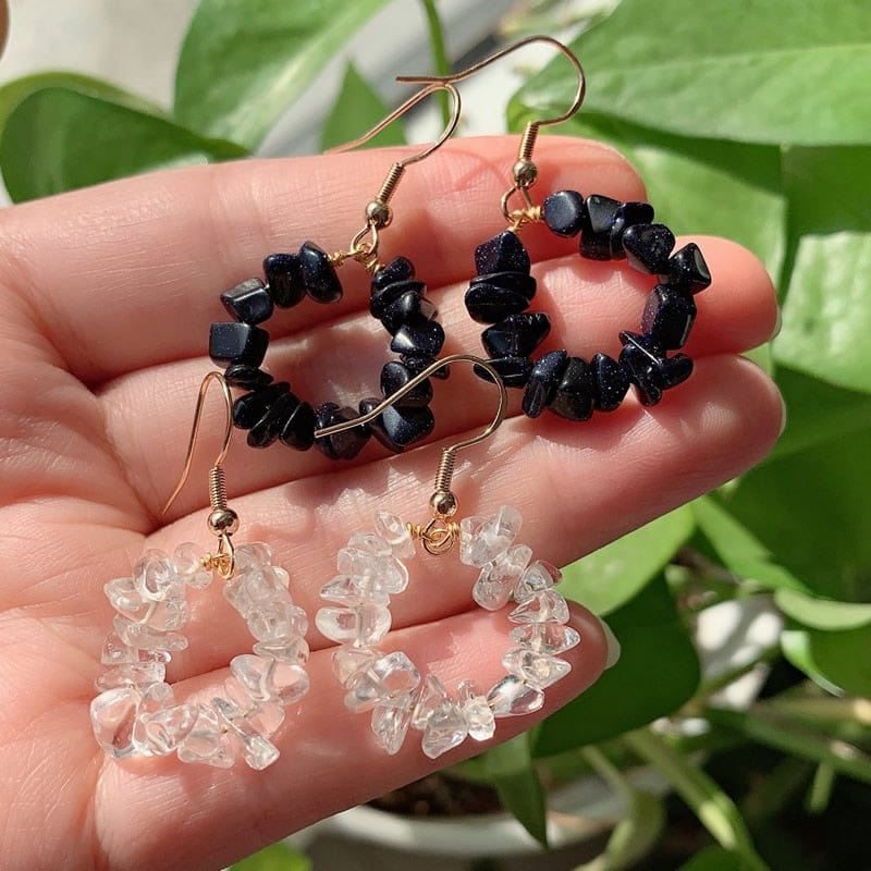 Natural Crystal Beads Earring