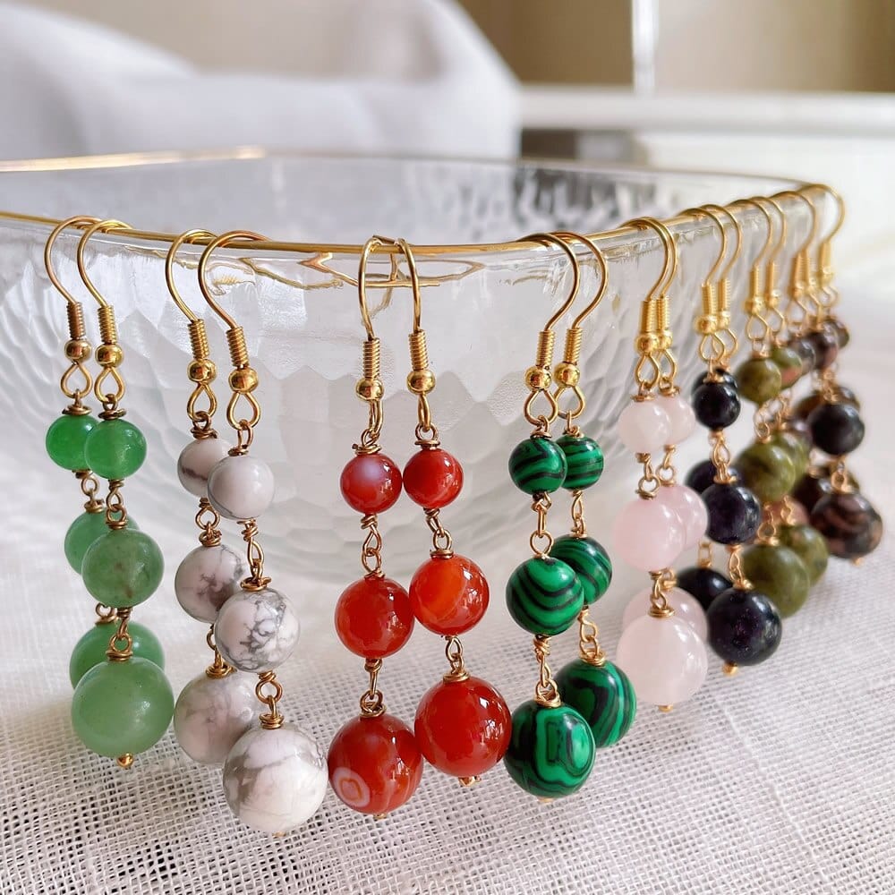 Natural Crystal Drop Earring