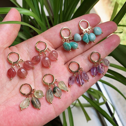 Natural Crystal Tassel Earrings