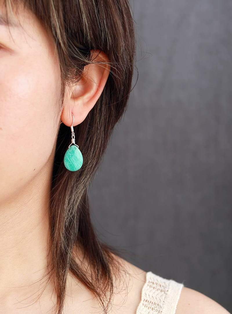 Natural Gemstone Teardrop Earrings