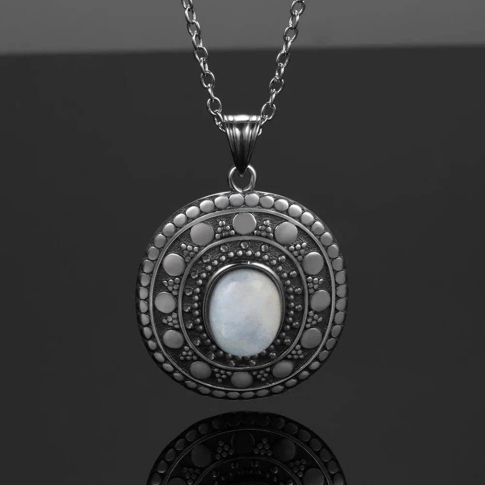 Natural Moonstone Sterling Silver Necklace