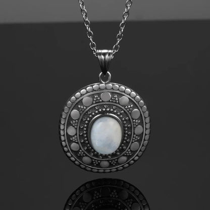 Natural Moonstone Sterling Silver Necklace