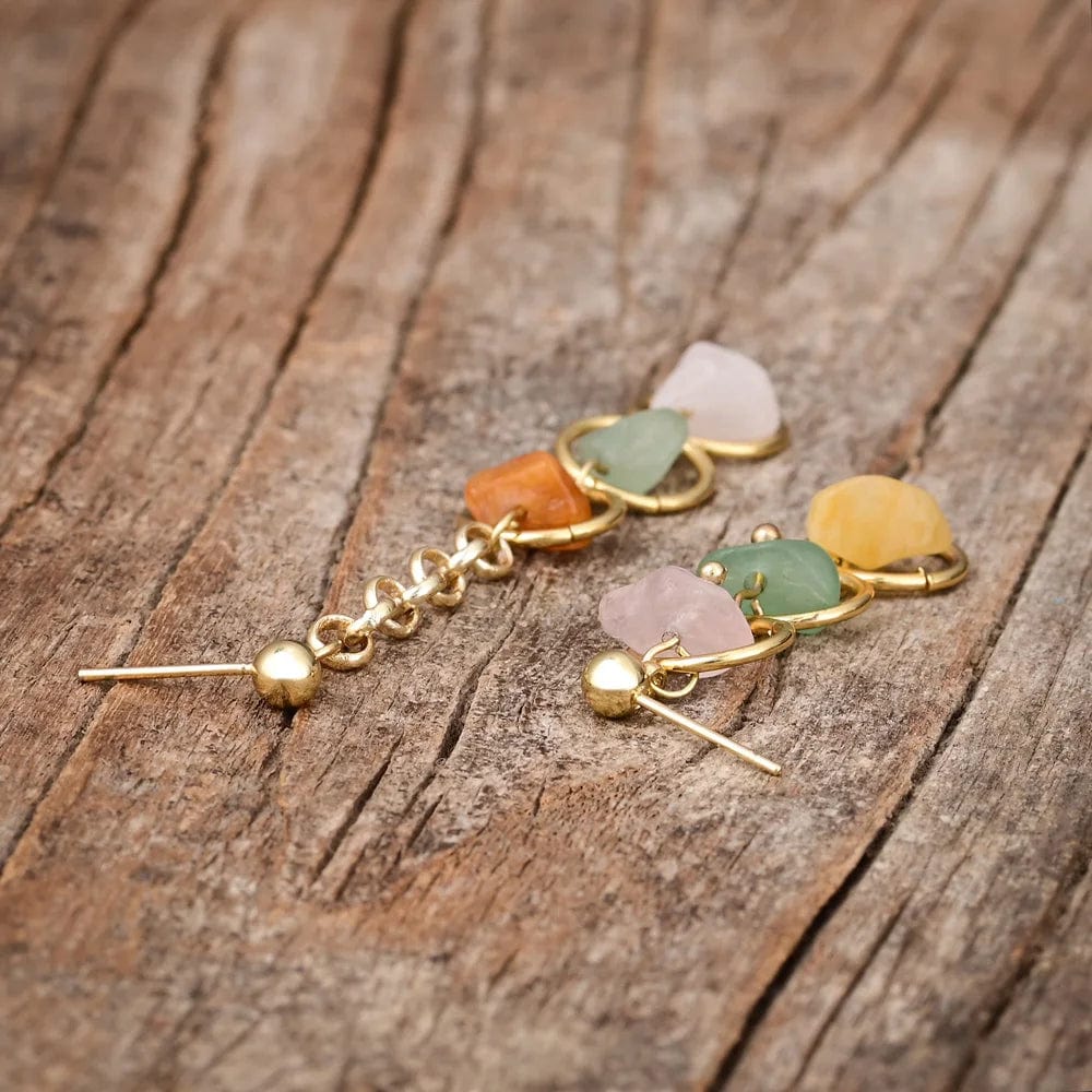 Natural Stone Crystal Earrings