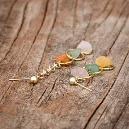 Natural Stone Crystal Earrings