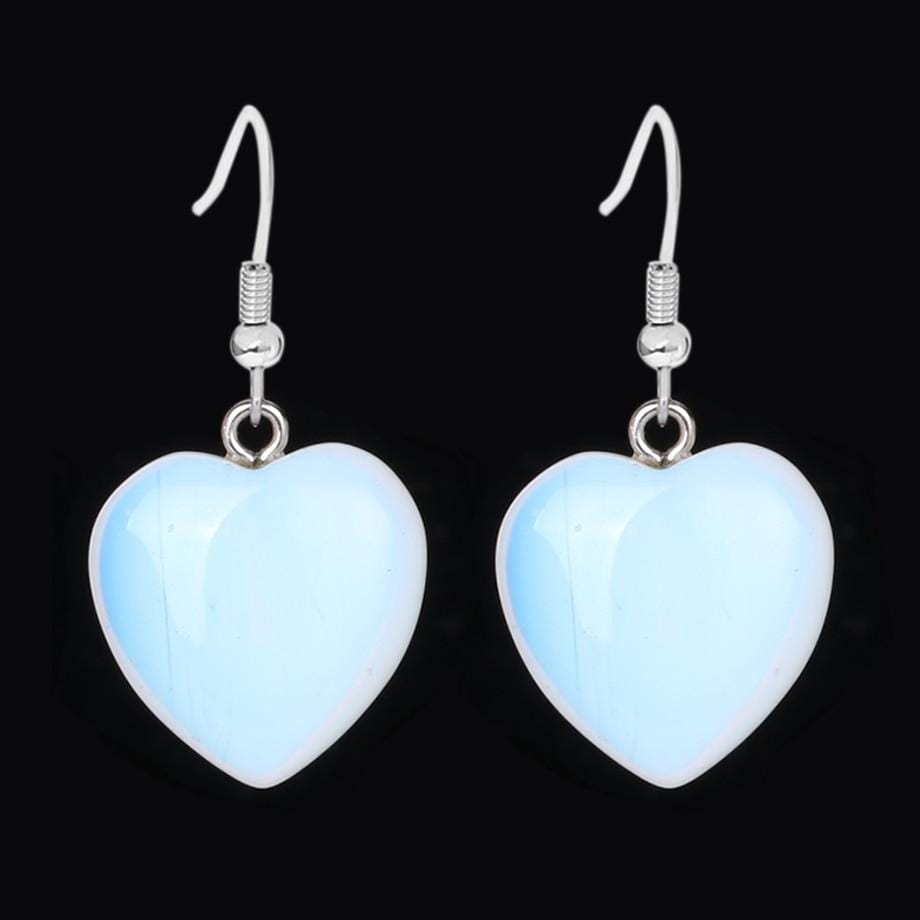 Natural Stones Heart Drop Earrings