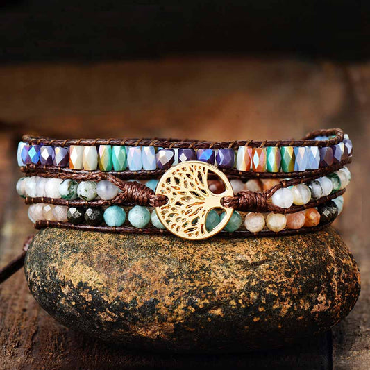 Natural Stones Tree Of Life Bracelet