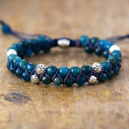 Blue Apatite Braided Bracelet