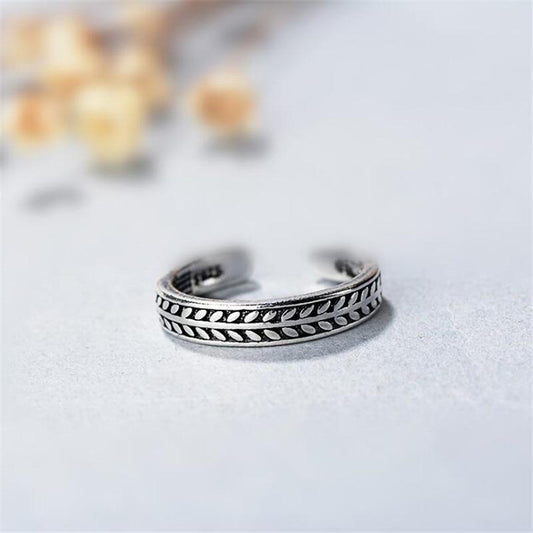 Olive Leaves Silver Ring