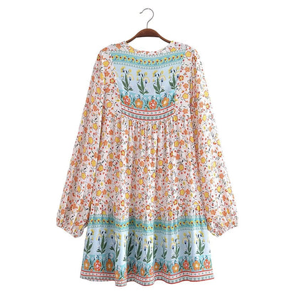 Noa Long Sleeve Boho Mini Dress