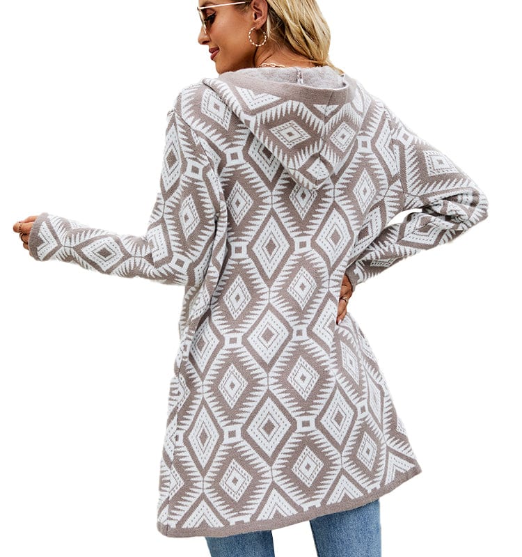 Noemie Geometric Print Jacquard Cardigan