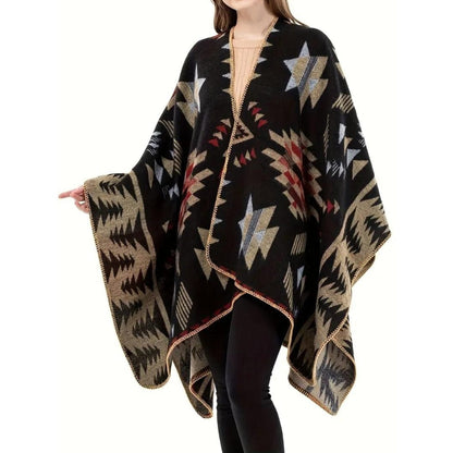 Aztec Print Poncho