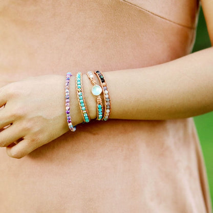 Opal And Rhinestone Wrap Bracelet