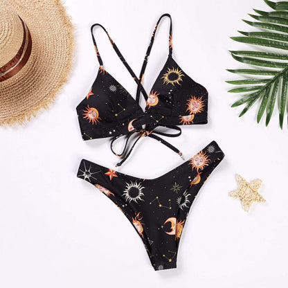 Celestial Print Bikini Set