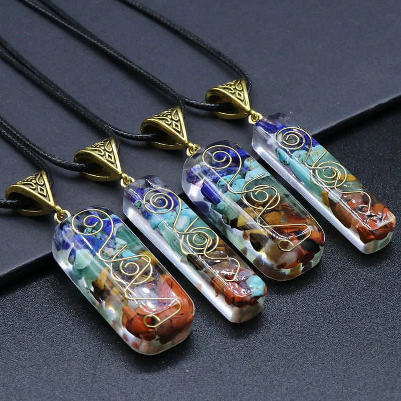 Orgone Seven Chakras Energy Pendant Necklace