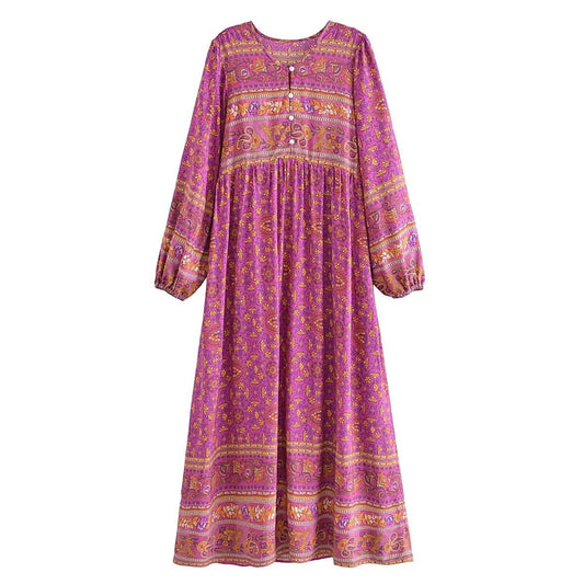 Alice Long Sleeve Boho Maxi Dress