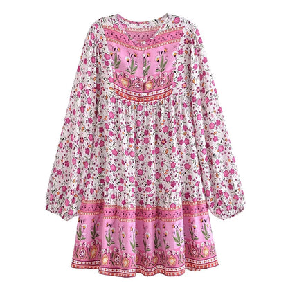 Noa Long Sleeve Boho Mini Dress