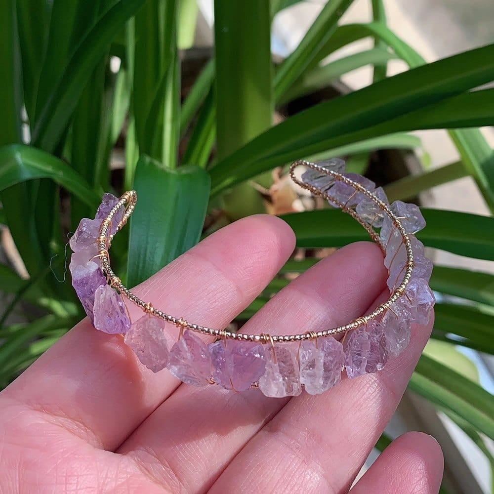 Healing Crystals Cuff Bangle