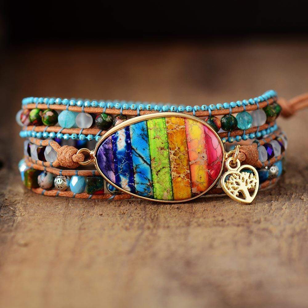 Rainbow Chakra Wrap Bracelet