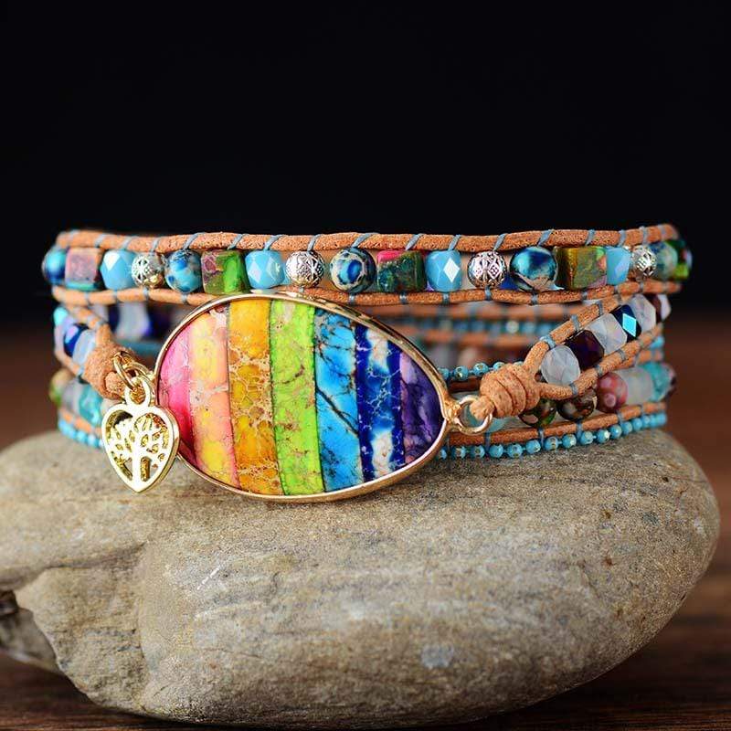 Rainbow Chakra Wrap Bracelet