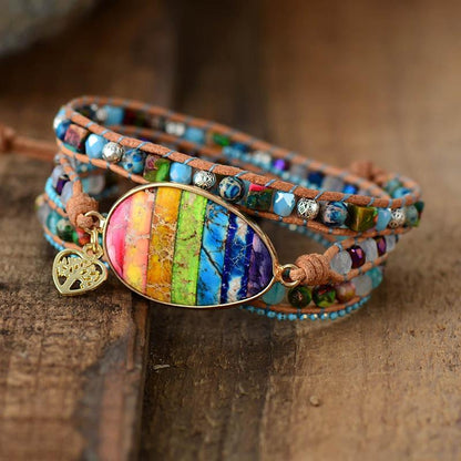 Rainbow Chakra Wrap Bracelet