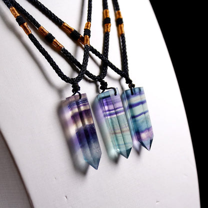 Rainbow Fluorite Pendant Necklace