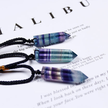 Rainbow Fluorite Pendant Necklace