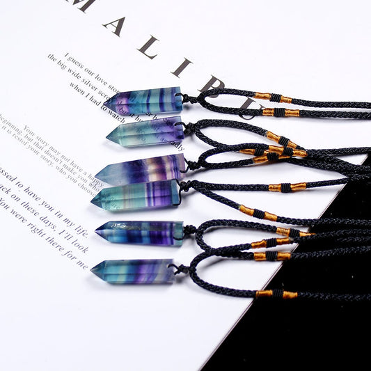 Rainbow Fluorite Pendant Necklace