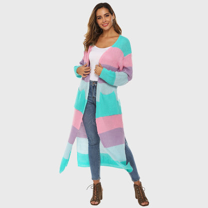 Rangeen Striped Long Cardigan