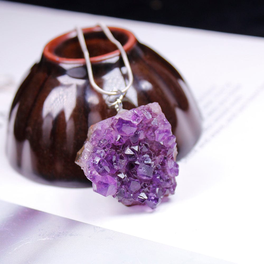 Raw Amethyst Cluster Necklace