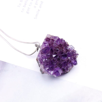 Raw Amethyst Cluster Necklace