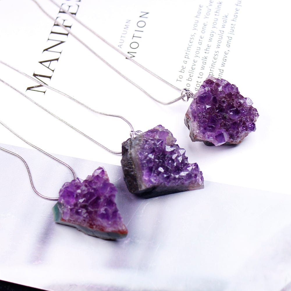 Raw Amethyst Cluster Necklace