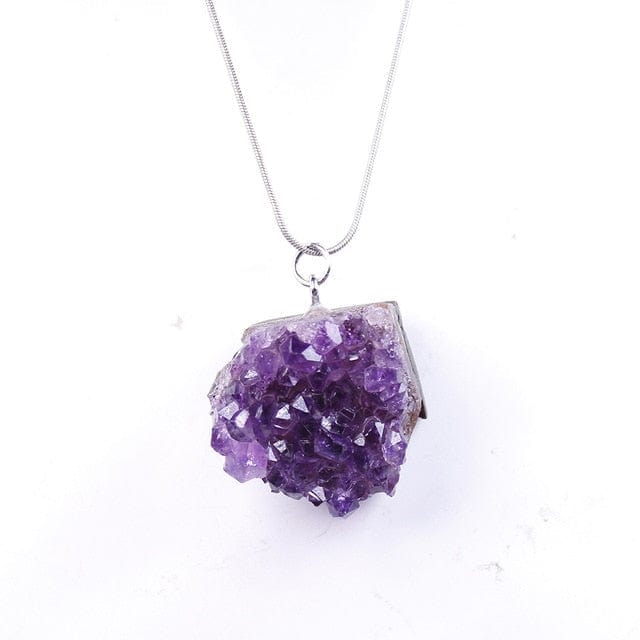 Raw Amethyst Cluster Necklace