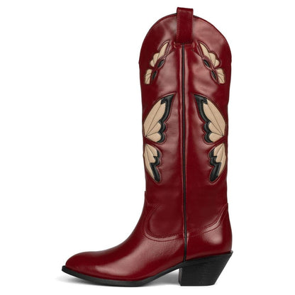 Bessy Embroidery Butterfly Western Boots