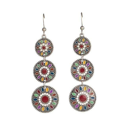 Triple Ethnic Boho Earrings