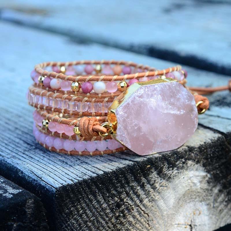 Rose Quartz Wrap Bracelet