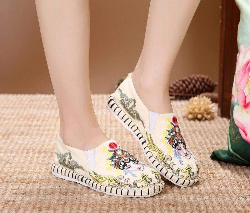 Retro Female Figure Espadrilles