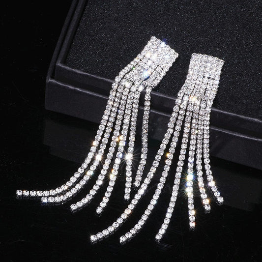 Rhinestone Long Earrings