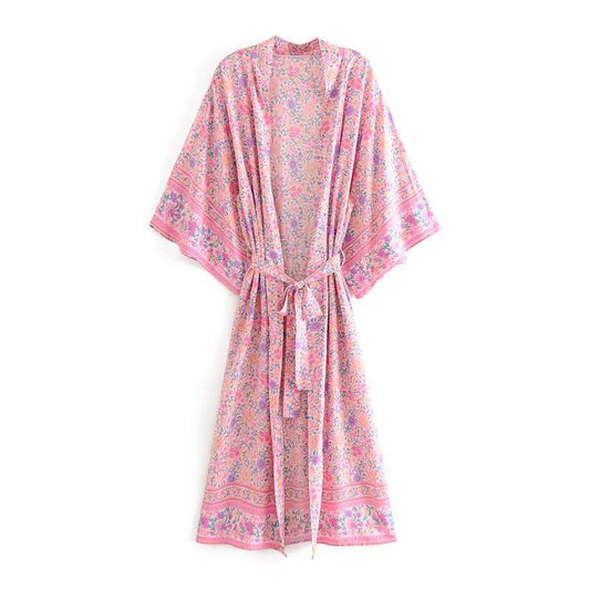 Rosalie Pink Floral Kimono