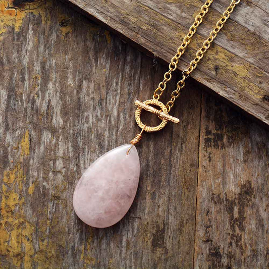 Rose Quartz Teardrop Pendant