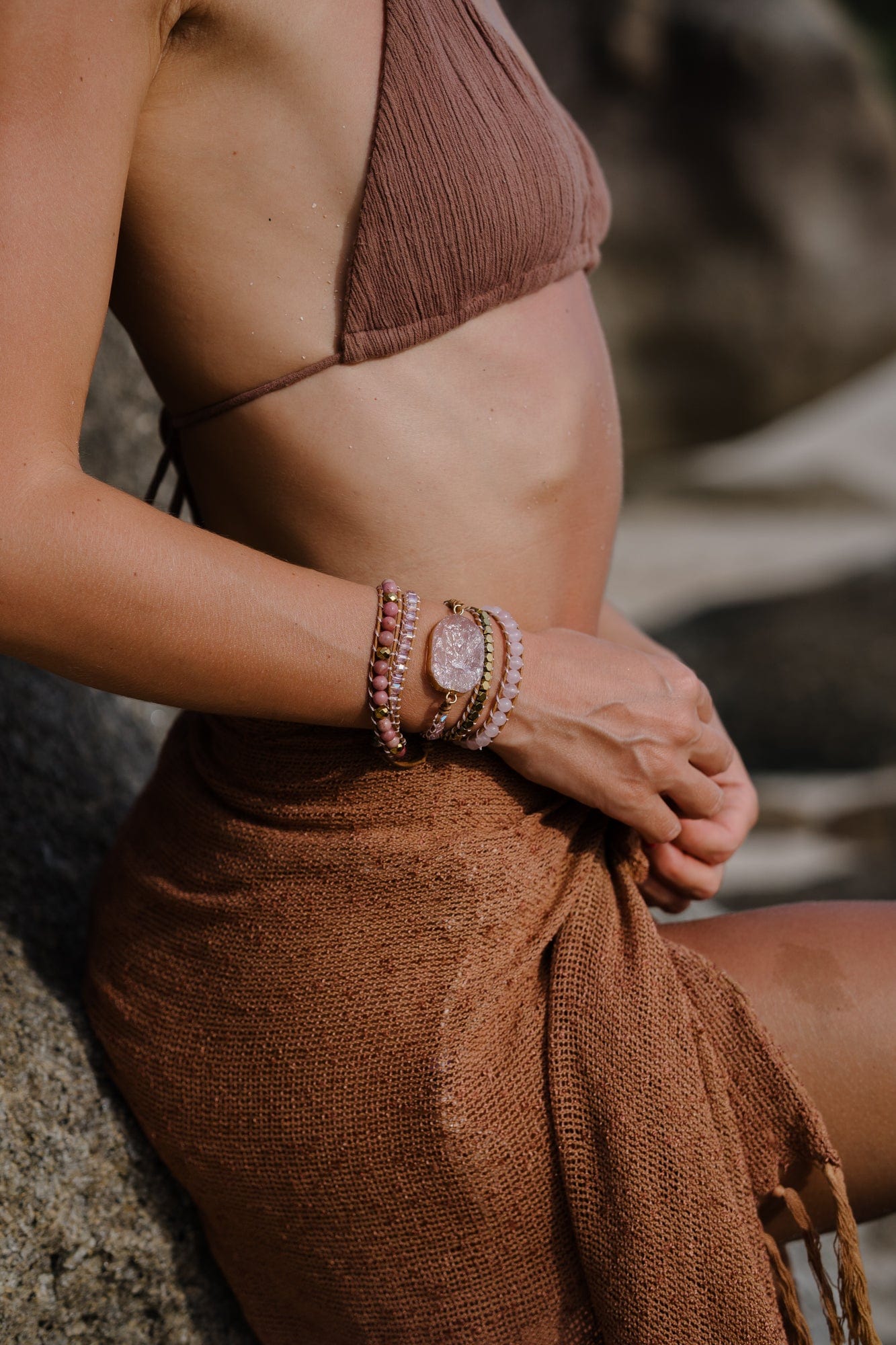 Rose Quartz Wrap Bracelet