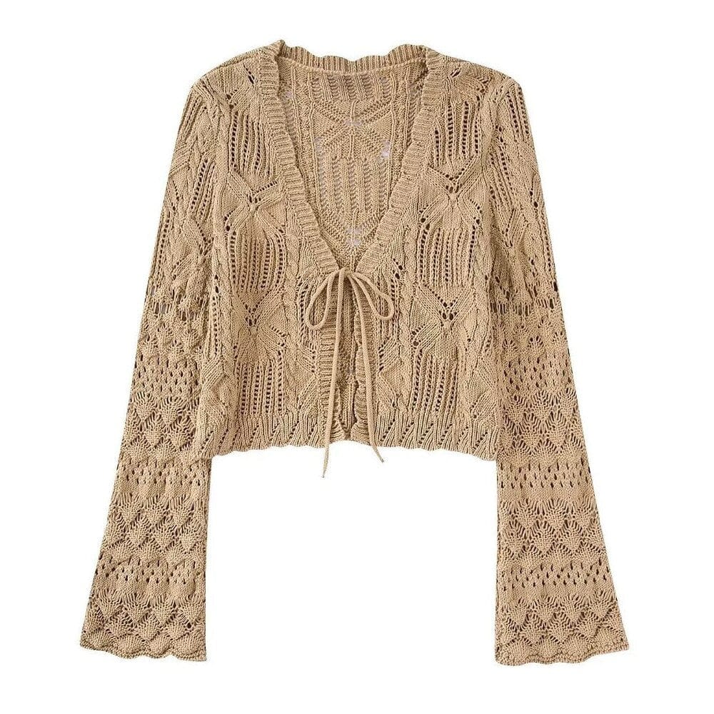 Meridian Hollow Out Crop Cardigan