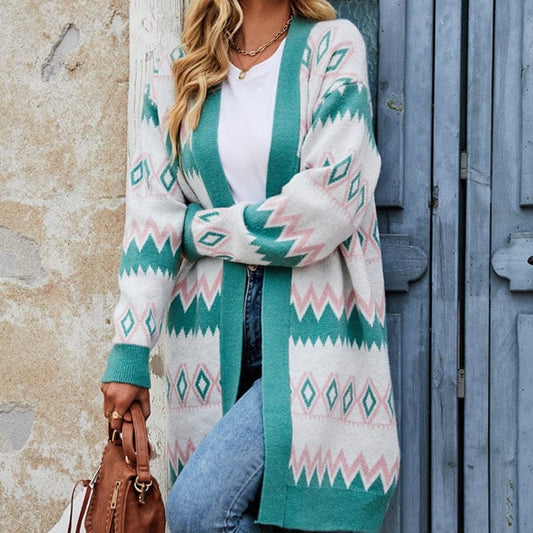 Claire Geometric Print Cardigan