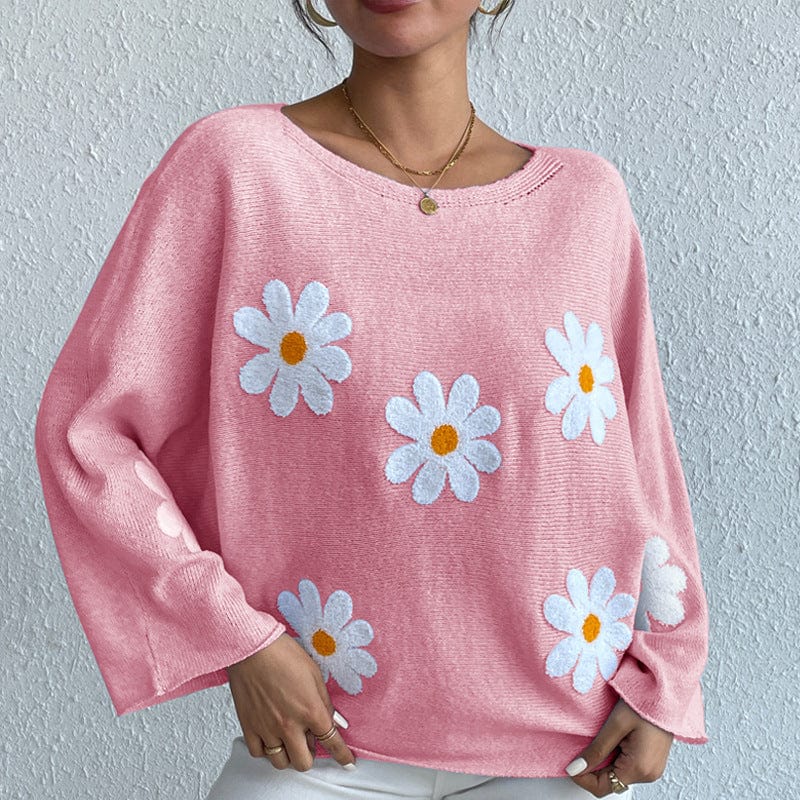 Kendall Embroidered Daisies Sweater