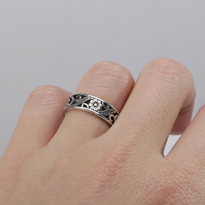 S925 Sterling Silver Floral Design Ring