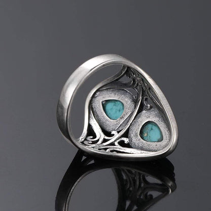 S925 Sterling Silver Natural Turquoise Ring