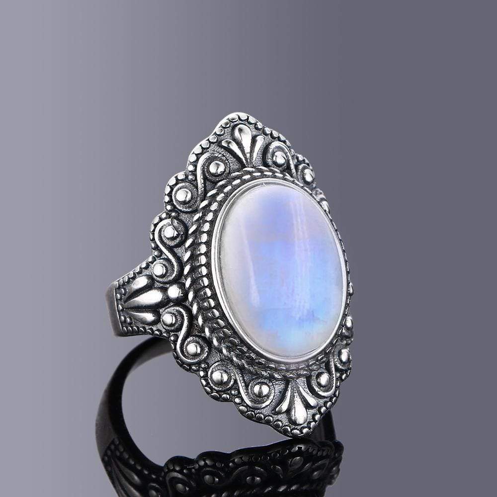 S925 Sterling Silver Oval Gemstone Ring