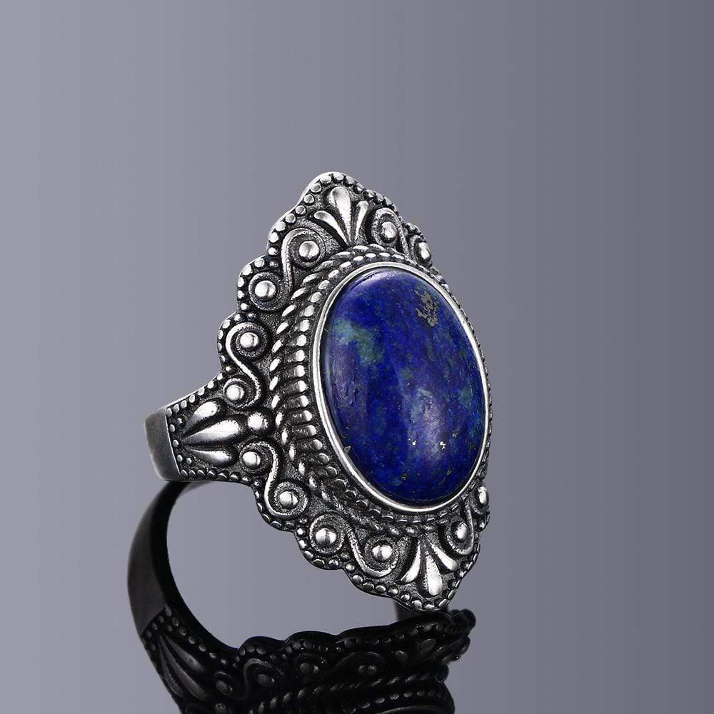 S925 Sterling Silver Oval Gemstone Ring