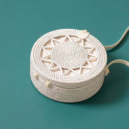 Sardinia White Rattan Bag