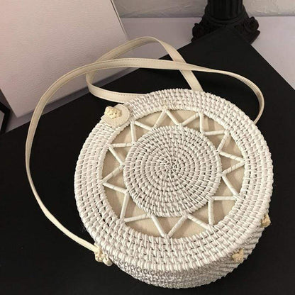 Sardinia White Rattan Bag