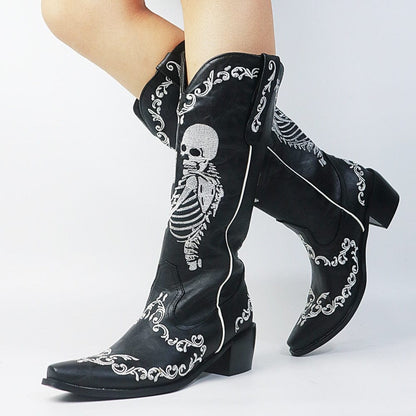 Savvanah Skull Western Cowgirl Boots